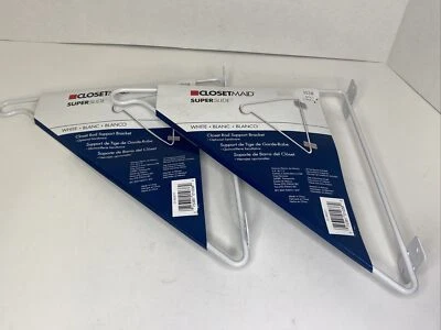 Soporte de varilla de armario de 11 pulgadas H x 12 pulgadas. Lote de 2 D Blanco Foto 1 de 3
