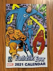 2021 FANTASTIC FOUR 60TH ANNIVERSARY MARVEL WALL CALENDAR COMIC BOOK SIZE 13"X10 - Picture 1 of 1