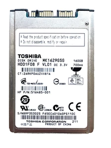Toshiba 1.8" 160GB MK1629GSG 5400RPM 8MB Micro SATA HDD Festplatte - Afbeelding 1 van 3