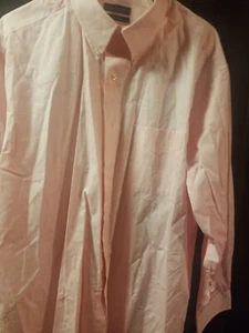 Club Room Easy Care Men's XL 17 32/33 Pink Button Down Long Sleeve Shirt - Picture 1 of 12