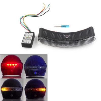 Wireless LED Helmet Mount Turn Signal Stop Running Brake Light Lamp Custom Motor - Image 1 of 4