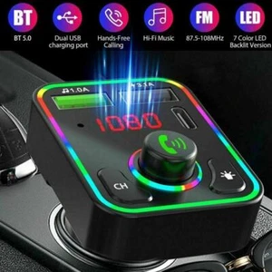 Bluetooth Car Wireless FM Transmitter Adapter 2USB Charger MP3 AUX Fast PD D3P7 - Picture 1 of 12