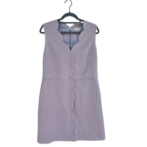 Ted Baker Pink Mini Dress, Scalloped Detailing, Lined, Size 3 (6-8) - Picture 1 of 6
