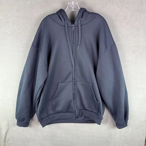 Vintage Mens Hoodie Made In USA Hill Heavyweight 90’S Sweatshirt 3XL Blank Zip - Picture 1 of 7