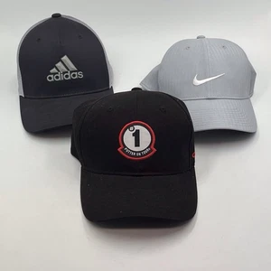 Lot of 3 Performance Golf Hats Nike Adidas Odyssey Adjustable - Picture 1 of 8