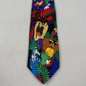 Cravatta cravatta vintage anni 90 Looney Tunes Bugs Bunny Taz diavolo della Tasmania Paperino - Foto 1 di 5