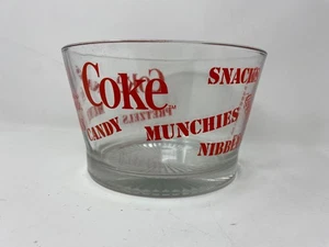 Vintage Coca Cola Glas Snack Schale roter Schriftzug 6" Werbung Sammlerstück - Bild 1 von 6