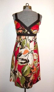 R&K Empire-Kleid braun Blumen neu ohne Etikett 8P - Bild 1 von 1