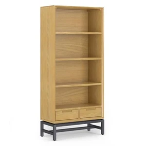 Banting and Metal 66 inch x 30 inchRectangle Industrial Bookcase in OAK WOOD - Picture 1 of 8