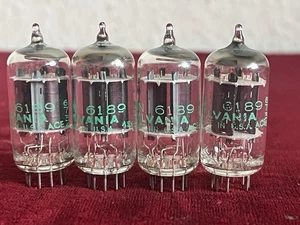 Ecc82 6189 E82cc 12au7 Tubes 4 Pieces Vintage Sylvania Tested %100 As NEW - Picture 1 of 11