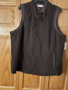 NWT Coldwater Creek Vest Size 3X Brown Full Zip Fleece Sleeveless Women’s - Picture 1 of 4