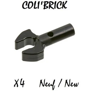 Lego 48729b - 4x Bras, pince / Bar 1L clip mechanical claw - Noir Black - Neuf - Picture 1 of 1