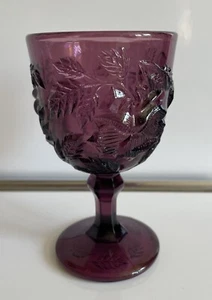 Madonna Inn Flat Rose 5" Wine Glass Goblet - LG Wright - Amethyst /Purple - Picture 1 of 1