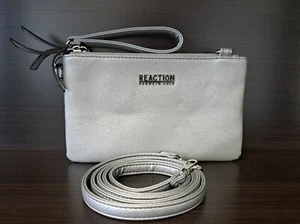 Kenneth Cole Silver Clutch, Wristlet w/ Detachable Straps, Women's Crossbody Bag - Picture 1 of 14