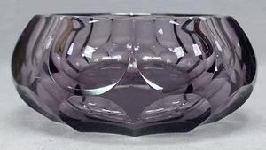 Signed Moser Amethyst Cut Glass Bowl Circa 1936-1938 - Picture 1 of 12