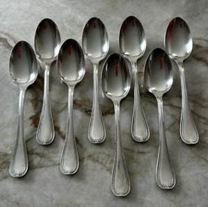 8 Pc Christofle Malmaison Silverplate 7.5" Place/Oval Soup Spoons-RL - Picture 1 of 10
