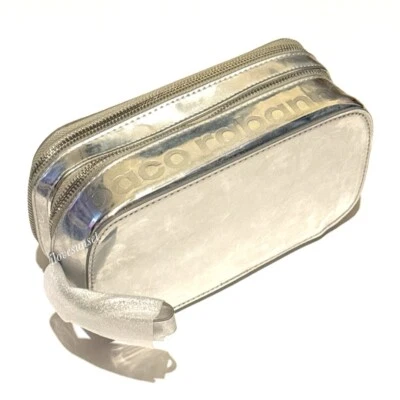 NWT {Paco Rabanne} Metallic Silver Pouch Travel Bag Vanity Case Wristlet Bag - Image 1 of 4