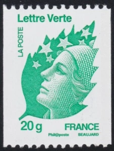2011 Frankreich Nr. 4597** Brief Grün Marianne der Beaujard Briefmarke Roulette - Imagen 1 de 1