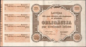 20 LATU 1931 - Bono de préstamo - Serie: 002173-000039 -VF- #R22 - Imagen 1 de 3