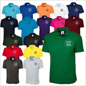 Custom Embroidered Polo Shirt Uneek UC102 Personalised Text Workwear Poloshirt T - Picture 1 of 14