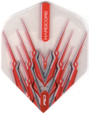 RED DRAGON SNAKEBITE RED & GREY MOHAWK Dart Flights: 3 per set