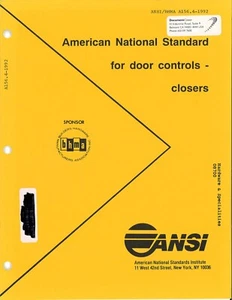 ANSI / BHMA A156.4-1992 - Door Controls - Closers - Picture 1 of 3