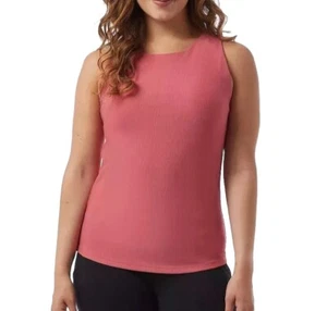 New 32 Degrees Cool Ladies’ Soft Ribbed Tank Top with Built In Bra Small S Rose - Picture 1 of 3