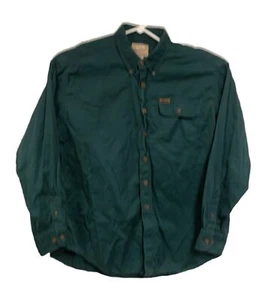 Woolrich Mens 100% Cotton Long Sleeve Button Down Shirt Size XL Green DKP - Picture 1 of 6