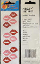 12 packages of Fuzzy Open Lip Stickers, "Great 7" Sticker Designs, PFZ6014