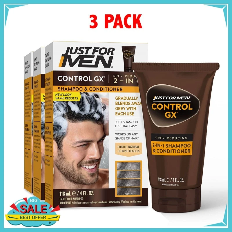 Just For Men CONTROL GX Gris Reductor 2 en 1 4 OZ (paquete de 3) Foto 1 de 4