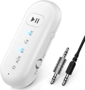 KRICSERTG Bluetooth 2-in-1 Transmitter Receiver Adapter 3.5mm AUX, 5.1, TF Card - Afbeelding 1 van 8