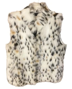 Faux Women’s Snow Leopard Vest by Michael Kors New without Tags XL - Picture 1 of 4