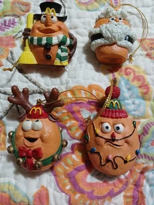Vintage 1996 McDonald's Chicken McNuggets Christmas Ornaments - Set of 4 - Picture 1 of 7