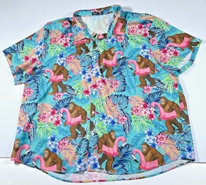 Manfinity Hemd Herren 6XL Hawaii Knopfleiste Kurzarm Strand Flamingo weich - Bild 1 von 15