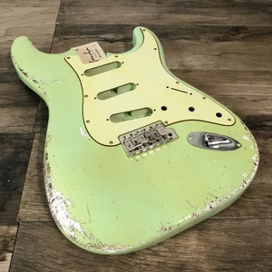 FRANCHIN Mercury guitar body Relic Aged Surf Green Nitro SSS Poplar light S-type - Picture 1 of 19