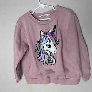 H&M Unicorn Sequin Pink Sweatshirt for Kids - Picture 1 of 5