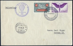 Schweiz 1938 Ballonpost Aarau Briefmarkenausstellung Hornussen Gossau / 575 - Bild 1 von 1