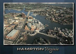 Aerial View Hampton, Virginia, University, Air & Space Museum etc, VA - Postcard - Picture 1 of 2