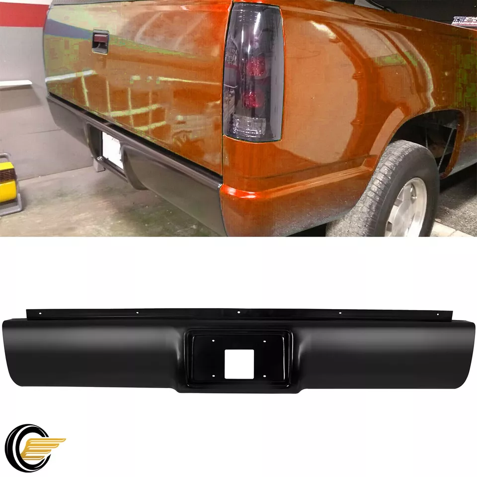 Parachoques negro Roll Pan C1500 2500 3500 acero para Chevrolet Silverado Sierra 88-98 Foto 1 de 4