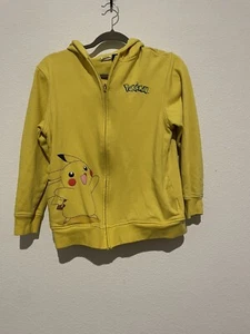 Pokemon Youth Boys Girls Pikachu Zip up Hoodie Jacket Size XL Kids Unisex Yellow - Picture 1 of 7