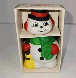 VTG Unique Jasco SNOWMAN SALT AND PEPPER Set In Original Box - Picture 1 of 6