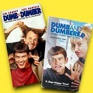Dumb and Dumber VHS Tape LOT Dumb and Dumberer Movie Jim Carrey Jeff Daniels - Picture 1 of 4