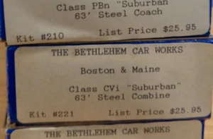 BETHLEHEM CAR WORKS #221 BOSTON & MAINE CLASE CVI "SUBURBANO" 63' COMBINACIÓN DE ACERO - Imagen 1 de 3