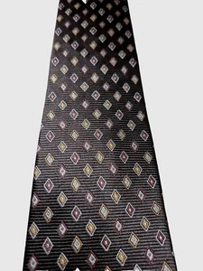 Smith & James Tie All Silk Brown With Diamonds In Silver,Orange, Burnt Orange... - Picture 1 of 4