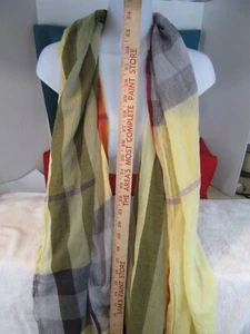 Lot 5 of 6 - Multi Colored Scarf or Table Runner Yellow, etc. 30" x 80" Approx. - Picture 1 of 6