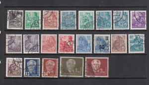 GERMANY, DDR, 21 VF EARLY STAMPS, GREAT CDS, COLOUR.