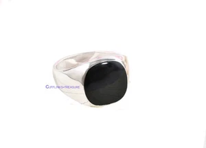 Natural Black onyx Gemstone with 925 Sterling Silver Ring For Men's #C554 - Picture 1 of 3