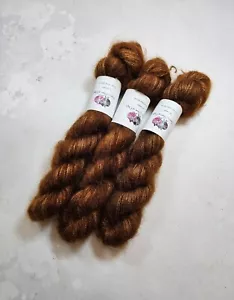 Hand Gefärbt Kinder Mohair Seide Garn , Spitze Gewicht, 50g, Tabak - Bild 1 von 6