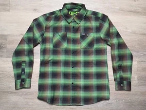DIXXON Flannel Co. Youth Med Button Snap Long Sleeve Shirt Kids Green Black DFC - Picture 1 of 7
