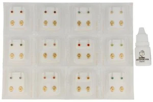 12 Paar Erstohrstecker inkl. Ohrlochkosmetikum Studex After Piercing Lotion 7ml - Bild 1 von 4